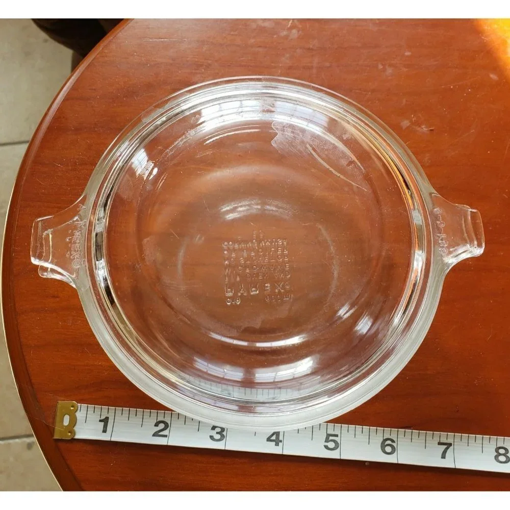 Pyrex small glass Cinderella bowl with lid  handles